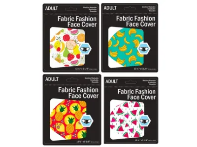 bulk buys MO150 - Colorful Fruit Print Washable Face Masks - Set of 4
