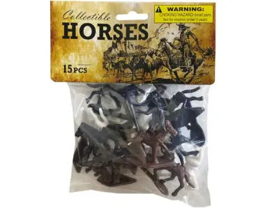bulk buys KL724 - 15 Piece Horse Play Set - Equine Adventure Fun