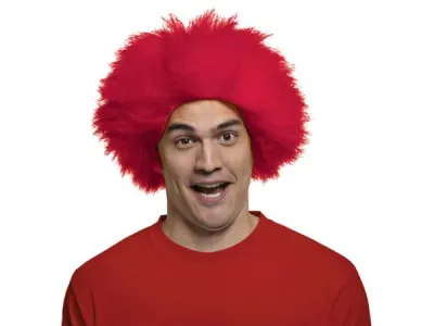bulk buys VR127 - Electric Punk Rock Red Afro Wig for Costume Parties