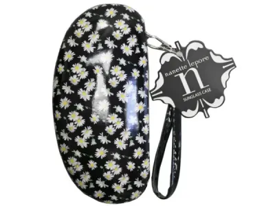 bulk buys GH794 - Nanette Lepore Floral Sunglasses Case - White & Yellow