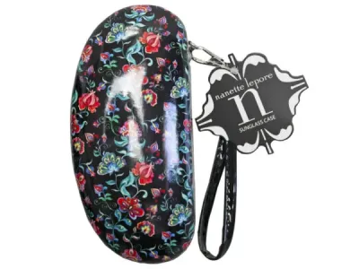 bulk buys GH795 - Stylish Nanette Lepore Floral Sunglasses Case - Red & Black