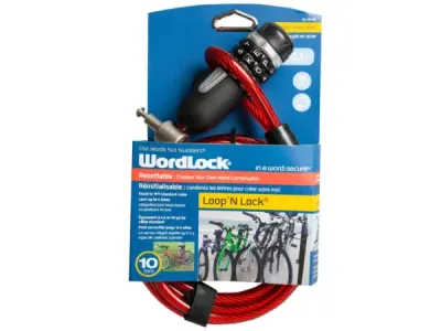 bulk buys KL846 - Wordlock Loop N Lock Red 10mm 7ft Resettable Bike Lock