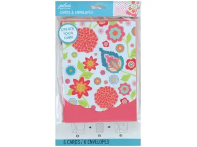 bulk buys GO107 - Colorful Floral Note Cards & Envelope Set