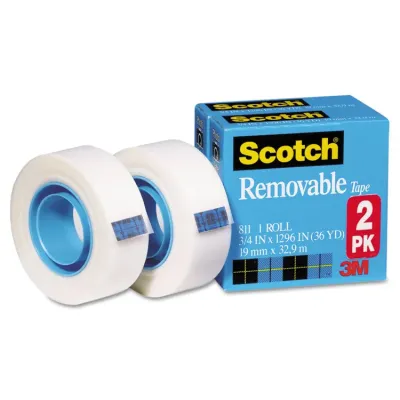 3M MMM 8112PK - Scotch 34W Removable Tape - 36 yd Length x 0.75 Width - 1 Co