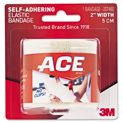 3M MMM 207460 - Ace Self-adhering Square Elastic Bandage - 2 - 1Each - Tan