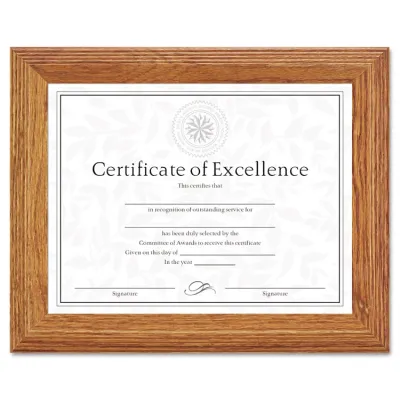 DAX MANUFACTURING INC. 2703N8X - Stepped Oak Document Frame for 8.5x11 Certificates