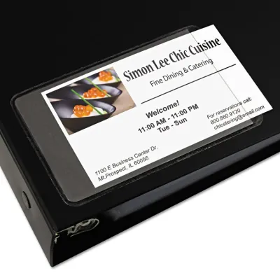 C-LINE 70238 - C-Line Self-Adhesive Business Card Holders - Side Loading, P