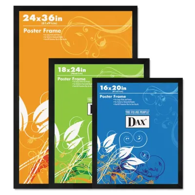 DAX MANUFACTURING INC. 2860W2X - 18x24 Black Wood Poster Frame with Clear Plastic Front