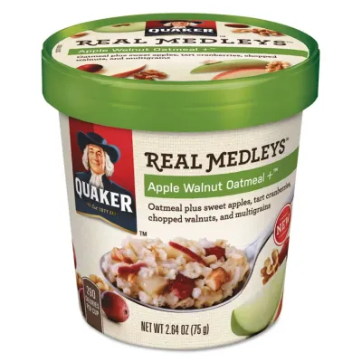 QUAKER OATS COMPANY 030000315507 - Real Medleys Apple Walnut Oatmeal Cup, 2.64 oz