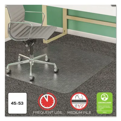 DEFLECTO CM14142BLK - SuperMat 36x48 Black Chair Mat for Medium Pile Carpet