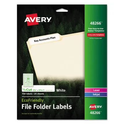 Avery Dennison AVE 45366 - Avery File Folder Label - Permanent Adhesive - Rectangle - L