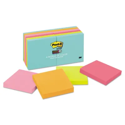 3M MMM 65424SSMIACP - Post-it Super Sticky Notes - Miami Color Collection - 1680 x
