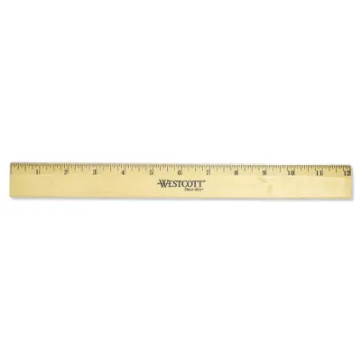 ACME UNITED CORPORATION ACM 05011 - Westcott Beveled Metal Edge Wood Rulers - 12 Length 1 Width 