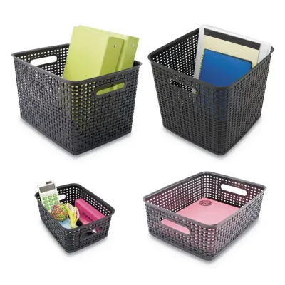 ADVANTUS CORPORATION AVT 40327 - Advantus Plastic Weave Bins - 4.8 Height x 10.5 Width x 13.3