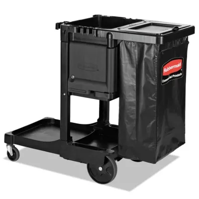 Rubbermaid RCP 1861430 - Rubbermaid Commercial Executive Janitor Cleaning Cart - 3 Sh