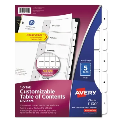 Avery Dennison 11226 - Avery Ready Index Binder Dividers - Customizable Table of Co