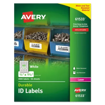 Avery Dennison AVE 6577 - Avery Permanent Durable ID Laser Labels - Permanent Adhesive