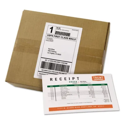 Avery Dennison AVE 27900 - Avery Paper Receipt White Shipping Labels - Permanent Adhesi