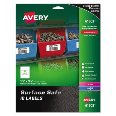 Avery Dennison AVE 61501 - Avery Surface Safe ID Label - Removable Adhesive - Rectangle