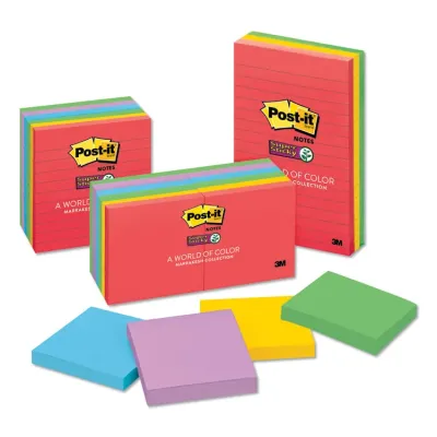 3M MMM 65424SSANCP - Post-it Super Sticky Notes Cabinet Pack - Marrakesh Color Co