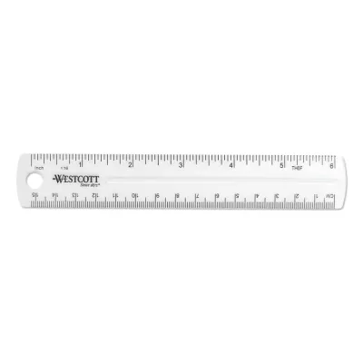 ACME UNITED CORPORATION 45016 - Westcott Clear Plastic Ruler - 6 Length 1 Width - 116 Gradua