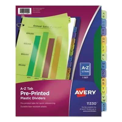 Avery Dennison AVE 11331 - Avery Preprinted Monthly Tabs Plastic Dividers - 12 x Divide