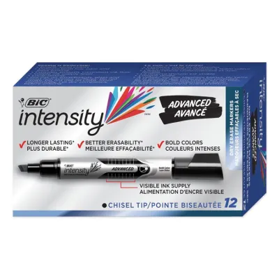 BIC BIC GELITP41AST - BIC Chisel Tip Dry Erase Magic Markers - Bold Marker Point -