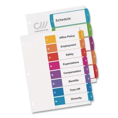 Avery Dennison AVE 11163 - Avery Ready Index Extra-Wide Binder Dividers - Customizable 
