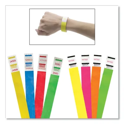 ADVANTUS CORPORATION AVT 75513 - Advantus 500-Pack Tyvek Colored Wrist Bands - 34 x 9 34 Leng