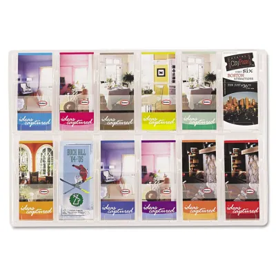 SAFCO PRODUCTS SAF 5606CL - Safco MagazinePamphlet Plastic Display Rack - 12 Pocket(s) -