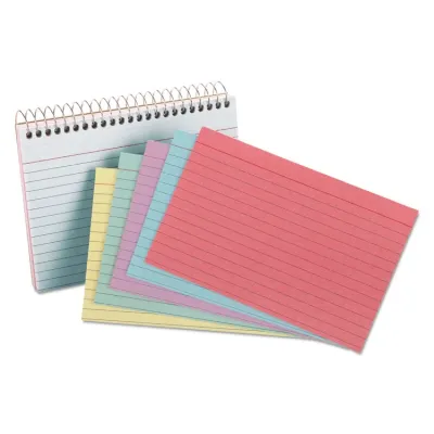 TOPS BUSINESS FORMS OXF 40285 - Oxford Spiral-Bound 3 x 5 Index Cards - 3 x 5 - Assorted Pap