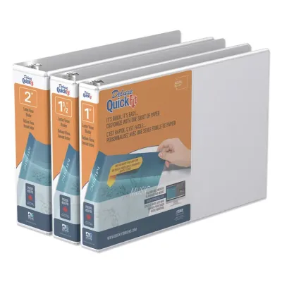 STRIDE WRITING 97110 - QuickFit 1 Landscape Spreadsheet Round Ring Binder, White