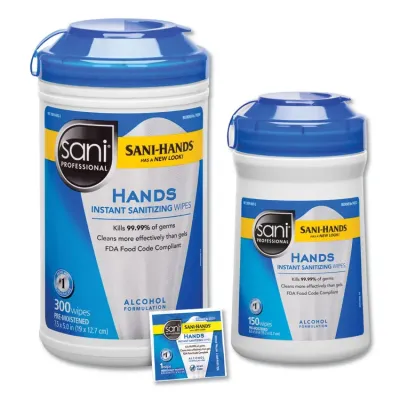 ITW PRO BRANDS ITW 90985 - SCRUBS Hand Sanitizer Wipes - Blue, White - Antimicrobial, A