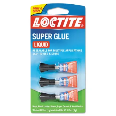 LOCTITE CORP. ACG 1710908 - Loctite Super Glue 3-Pack Clear Adhesive, 0.11 oz Each