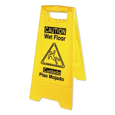 IMPACT PRODUCTS IMP 9152W - Impact Products EnglishSpanish Wet Floor Sign - 1 Each - Cau