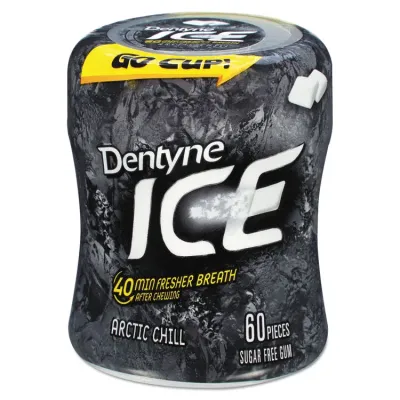 MONDELEZ INTERNATIONAL 00 12546 00868 00 - Dentine Ice Sugarless Gum, Iceberg Mint, 16 Pieces per Pack