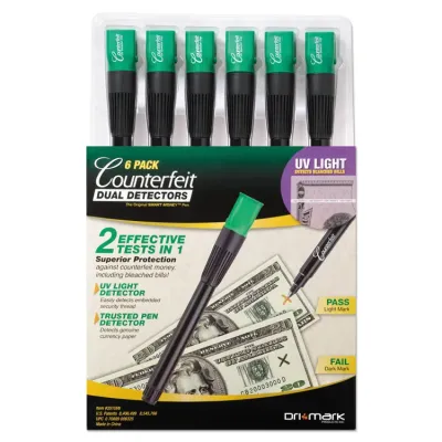 Dri-Mark 351UV6 - Dual Detection System for Counterfeit Bills - 6 Pack