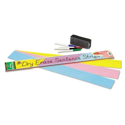 PACON CORPORATION 5186 - Pacon Dry Erase Sentence Strips - 3H x 24W - 1.5 Ruled - Dry