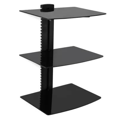 MegaMounts DVD-313 - MegaMounts 3 Shelf Tempered Glass Multimedia Mounting Unit