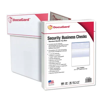 PARIS CORPORATION PRB 04517 - DocuGard High Security Blue Marble Business Checks with 11 F