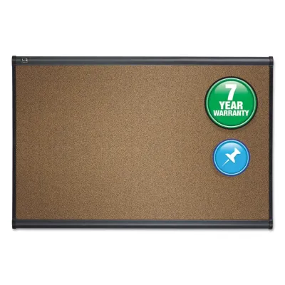QUARTET B243G - Cork Bulletin Board with Aluminum Frame - 36x24 Inches