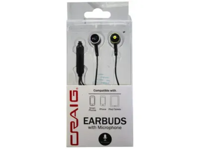 bulk buys EN802 - CRAIG Stereo In-Ear Earbuds with Mic & Volume Control