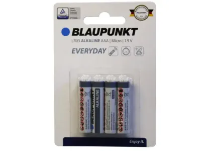 Bulk Buys DA204 - Blaupunkt Long-Life Alkaline AAA Batteries - 4 Pack