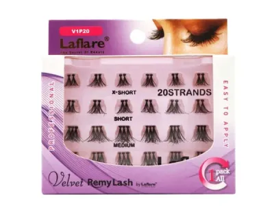 bulk buys CA683 - LAFLARE Velvet Remy 20 Strand Eyelash Cluster Set