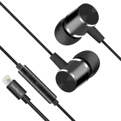 NAZTECH 14203 - MFI LTNG EARPHNS BLK