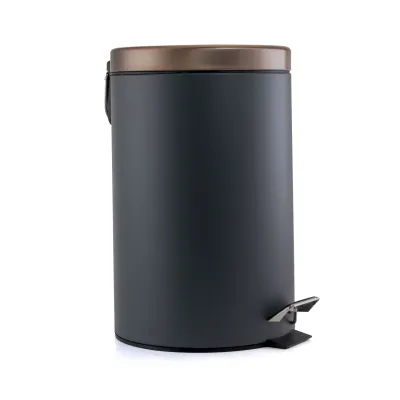 ELAMA EL-12 - Elama 12L Grey and Copper Soft Pedal Trash Bin
