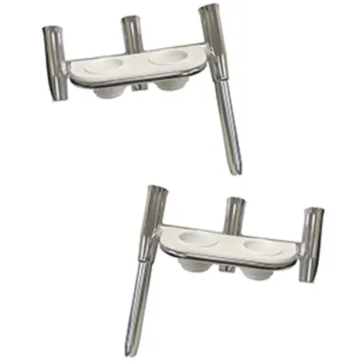 Tigress 88148PS-KIT - Triple Rod Holder with Cup Holders - Polished Aluminum