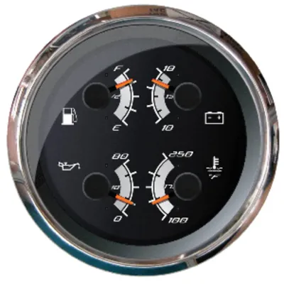 Faria Beede Instruments 22014 - Faria Platinum 4 Multi-Function - Fuel, Oil, Volt & Water Te