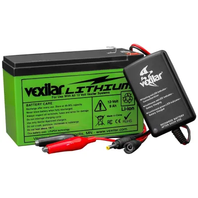 Vexilar V-120L - Vexilar 12V 9Ah Lithium Ion Battery with Charger