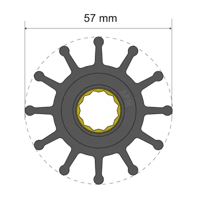 Albin Pump Marine 06-01-014 - Premium 12-Blade Impeller Kit for Marine Applications